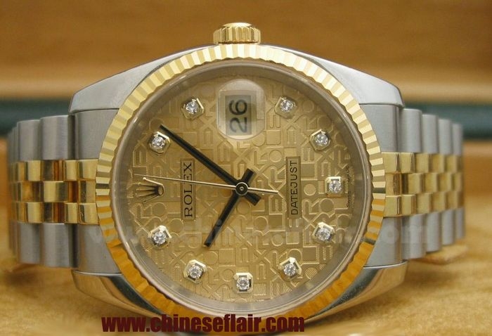 Fake Rolex Rolex Computer Face Datejust 2-Tone Jubilee Watch